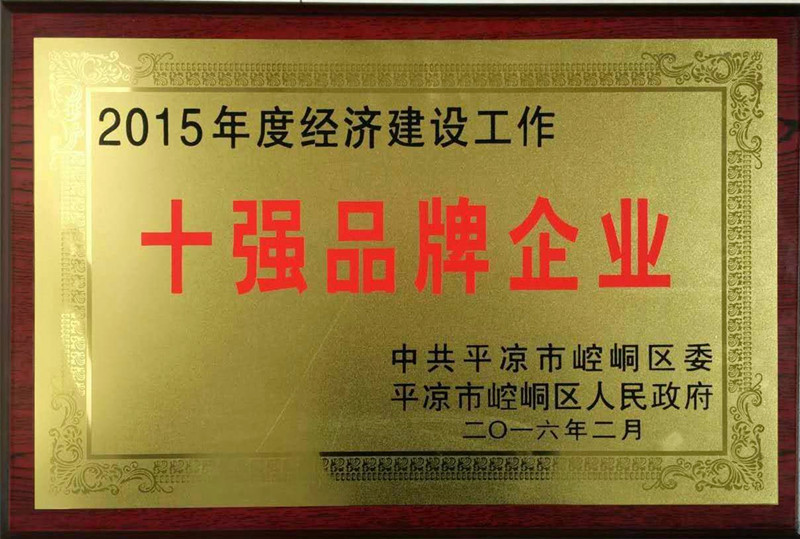 宏达国盛集团荣获2015年度经济建设工作“十强品牌企业”称号